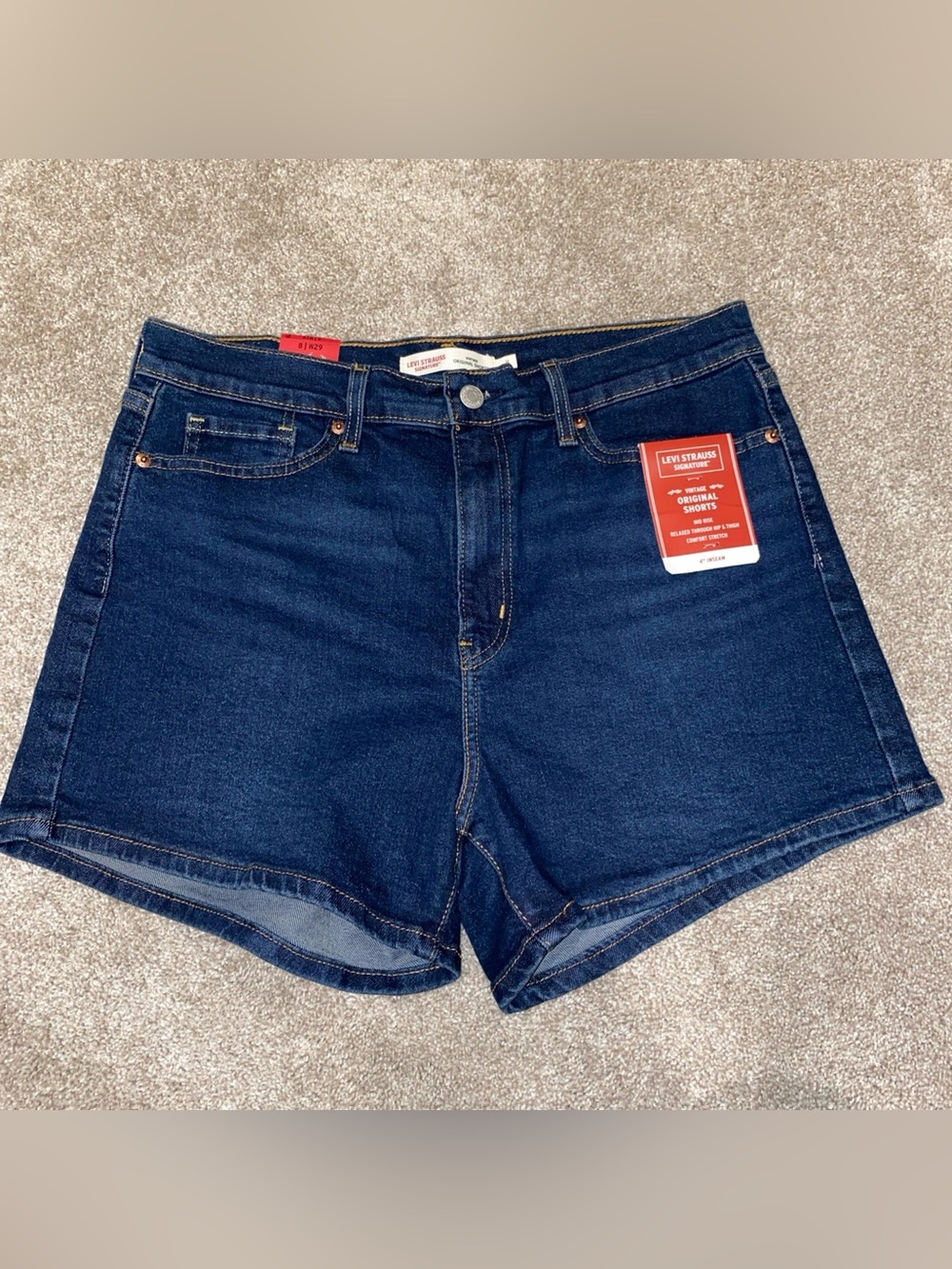 Signature by Levi Strauss Dark Blue Denim Jean Shorts